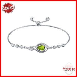 Sterling Silver Infinity Bracelet Adjustable 9" Link Chain